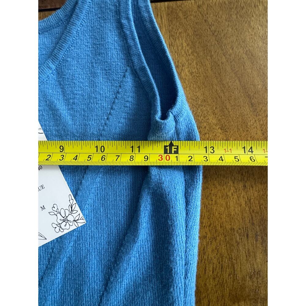NWT Willow & Wind Blue Knit Maxi Bodycon Dress Medium Side Slit - Picture 6 of 11